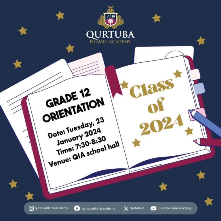 Qurtuba Islamic Academy – Grade 12 Orientation